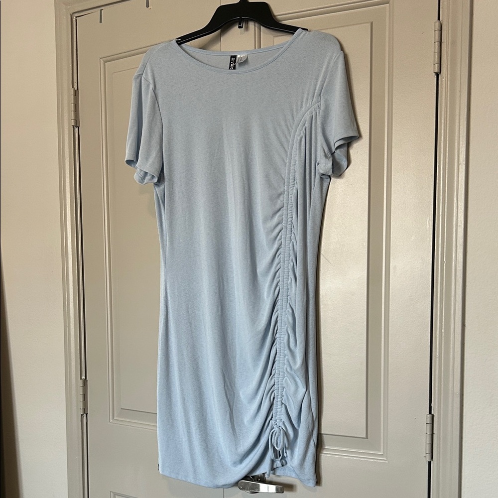 H&M Soft Blue Gathered Dress